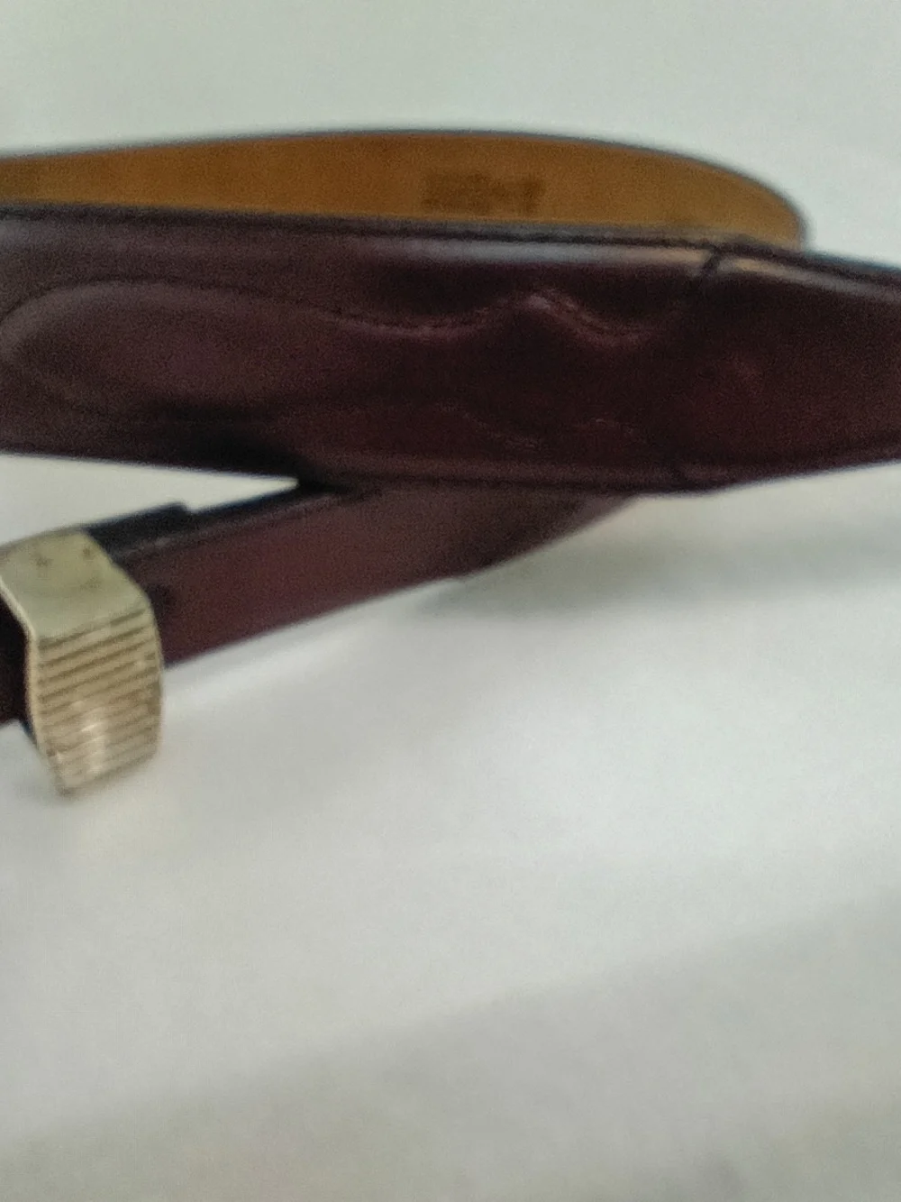 VTG Justin Leather Belt Brown with Silver-Toned Western Buckle Men 38 Top Grain